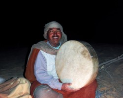 Ali playing the drum